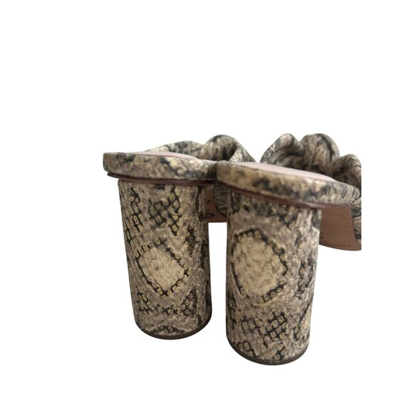 LOEFFLER RANDALL Snake Print Leather Knot Sandals Heels Size 6.5 - Picture 9 of 9